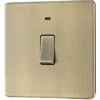LAP 20A 1-Gang 2-Pole Water Heater Switch Antique Brass with LED with Colour-Matched Inserts (535PN)