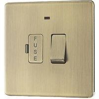 LAP 13A Switched Fused Spur with LED Antique Brass with Colour-Matched Inserts (486PN)