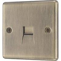LAP 1-Gang Slave Telephone Socket Antique Brass with Colour-Matched Inserts (786PN)