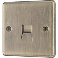 LAP 1-Gang Master Telephone Socket Antique Brass with Colour-Matched Inserts (985PN)
