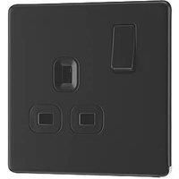 LAP 13A 1-Gang DP Switched Switched Socket Matt Black with Black Inserts (263PN)