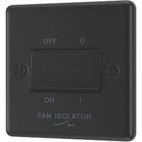LAP 10A 1-Gang 3-Pole Fan Isolator Switch Matt Black with Colour-Matched Inserts (603PN)