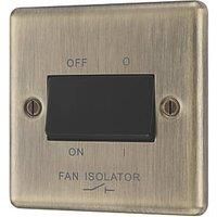 LAP 10A 1-Gang 3-Pole Fan Isolator Switch Antique Brass with Black Inserts (971PN)