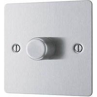LAP 1-Gang 2-Way LED Dimmer Switch Brushed Steel with Colour-Matched Inserts (288PN)