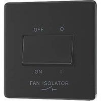 LAP 10A 1-Gang 3-Pole Fan Isolator Switch Matt Black with Colour-Matched Inserts (549PN)
