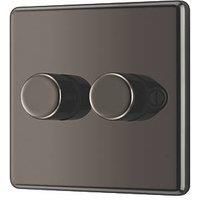 LAP 2-Gang 2-Way LED Dimmer Switch Black Nickel with Colour-Matched Inserts (887PN)