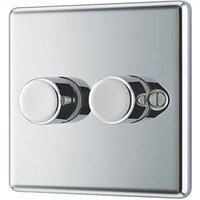 LAP 2-Gang 2-Way LED Dimmer Switch Polished Chrome with Colour-Matched Inserts (654PN)