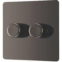 LAP 2-Gang 2-Way LED Dimmer Switch Black Nickel with Colour-Matched Inserts (710PN)