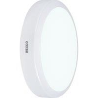 Lexco Pegasi Outdoor Round LED Bulkhead Light With Microwave Sensor White 17W 1200-1900lm (207RE)