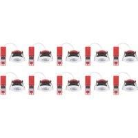 Lexco Tauri Fixed Fire Rated LED Downlights White 8W 500-800lm 10 Pack (355RE)