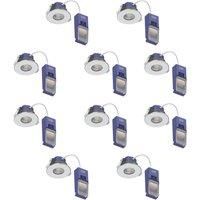 LAP Chaac Fixed Fire Rated LED Downlights Polished Chrome 5.5W 600lm 10 Pack (981RE)
