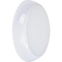 LAP Quiritis Outdoor Round LED Bulkhead Light With Microwave Sensor White 11W 1200lm (527RE)