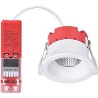 Lexco Chara Fixed Fire Rated LED Downlight White 11W 500-800lm (115RE)