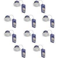 LAP Chaac Tilt Fire Rated LED Downlights Polished Chrome 5.5W 600lm 10 Pack (110RE)