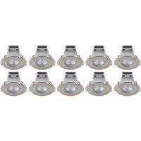 LAP Ubertas Fixed LED Downlights Brushed Nickel 4W 450lm 10 Pack (563RE)