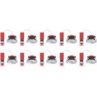 Lexco Tauri Fixed Fire Rated LED Downlights Polished Chrome 8W 500-800lm 10 Pack (577RE)