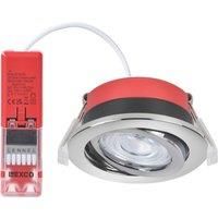 Lexco Tania Tilt Fire Rated LED Downlight Polished Chrome 6W 600lm (540RE)