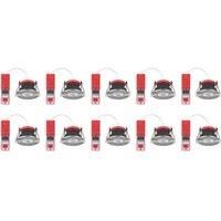 Lexco Tauri Fixed Fire Rated LED Downlights Brushed Nickel 8W 500-800lm 10 Pack (353RE)
