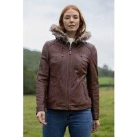 'Applethwaite' Hooded Leather Jacket