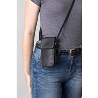 Lakeland Leather Women's 'Bowness' Leather Cross Body Phone Pouch in Black