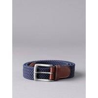 Greythwaite Men/'s Leather Trim Braided Belt (Navy, Medium)
