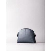 Elterwater Curved Leather Cross Body Bag (Navy)