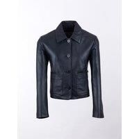 Lakeland Leather Women's 'Kendal' Collared Leather Jacket in Black | Size: 16