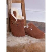Lakeland Leather Men's Unisex Sheepskin Clog Slippers in Tan | Size: 4