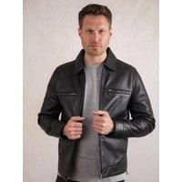 'Renford' Collared Leather Jacket