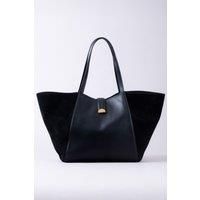 Lakeland Leather Women's 'Hardwick' Leather & Suede Tote Bag in Black