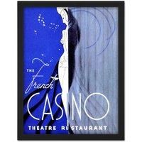 French Casino Theatre Restaurant Framed Print Wall Art 18X24 Inch