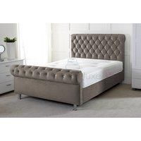 Chesterfield Sleigh Bed Frame - 4 Sizes And 6 Colours - Grey