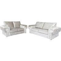 Verona Silver Crushed Velvet Sofa Set - 3 Options