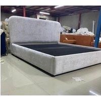 HOB Furniture Curved Lucian Bed, Boucle Teddy Fabric - Hb 117 Cm, Mink in Light Brown | Size: Super King