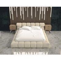 HOB Furniture Grand Oyster Bed, Luxury French Velvet, Cream | Size: Super King