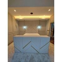 HOB Furniture Chester Tv Bed, Luxury French Velvet, Bright White | Size: Super King