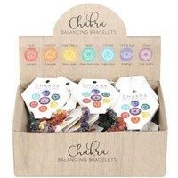 Set of 24 Chakra Crystal Chip Bracelets in Display Box