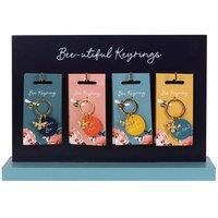 Set of 24 Bee-utiful Keyrings on Display