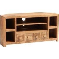 IH Design Dakota Light Mango Wood Corner TV Unit