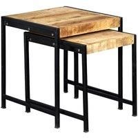 IH Design Upcycled Industrial Style Mintis Nest Of 2 Tables