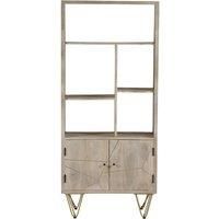 IH Design Multi Shelf Bookcase With Doors Dallas Light Mango Wood