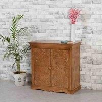 IH Design Carved Mango Wood Sideboard With 2 Doors