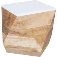IH Design Bianco Side Table Solid Mango Wood, Brown