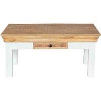 IH Design Bianco Coffee Table With Drawer Solid Mango Wood, Brown