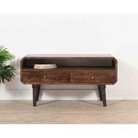 IH Design Franklin Dark Mango Wood Tv Stand With 2 Drawers