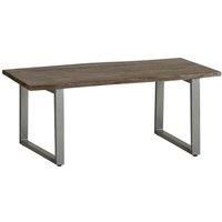 IH Design Grey Essential Live Edge Wood & Metal Coffee Table, Brown