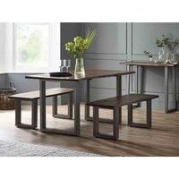 IH Design Grey Essential Live Edge Wood & Metal Dining Bench