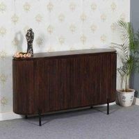 IH Design Luxor Mango Wood Sideboard With Marble Top & Metal Legs