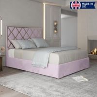 Tammy Metal Bed Frame with Soft Velvet Upholstery - Stylish Metal Finish