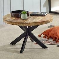 Bratton Mango Wooden Round Coffee Table Spider Legs